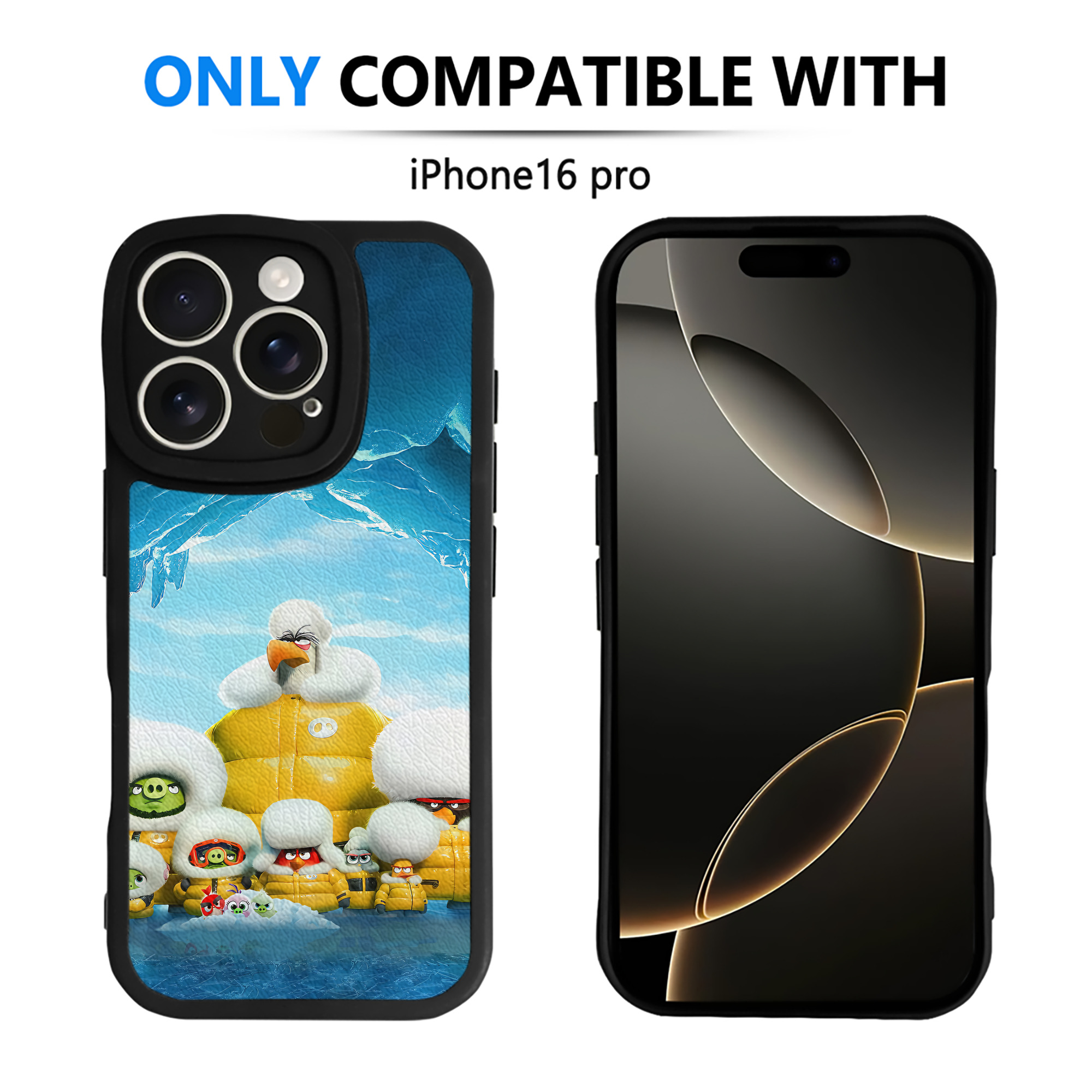 （画像用） Angry Birds アングリーバード 【iPhone 16シリーズ対応】シリコンスマホケース（レザー調） 材質：シリコン